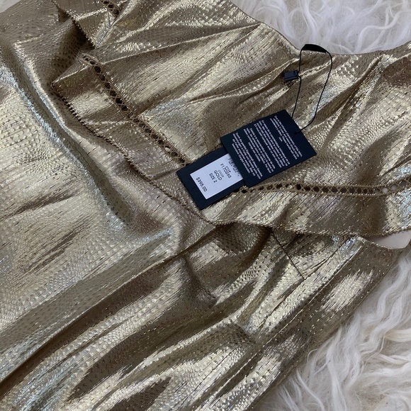 RACHEL ZOE Silk Metallic Woven Dress - Picture 7 of 9